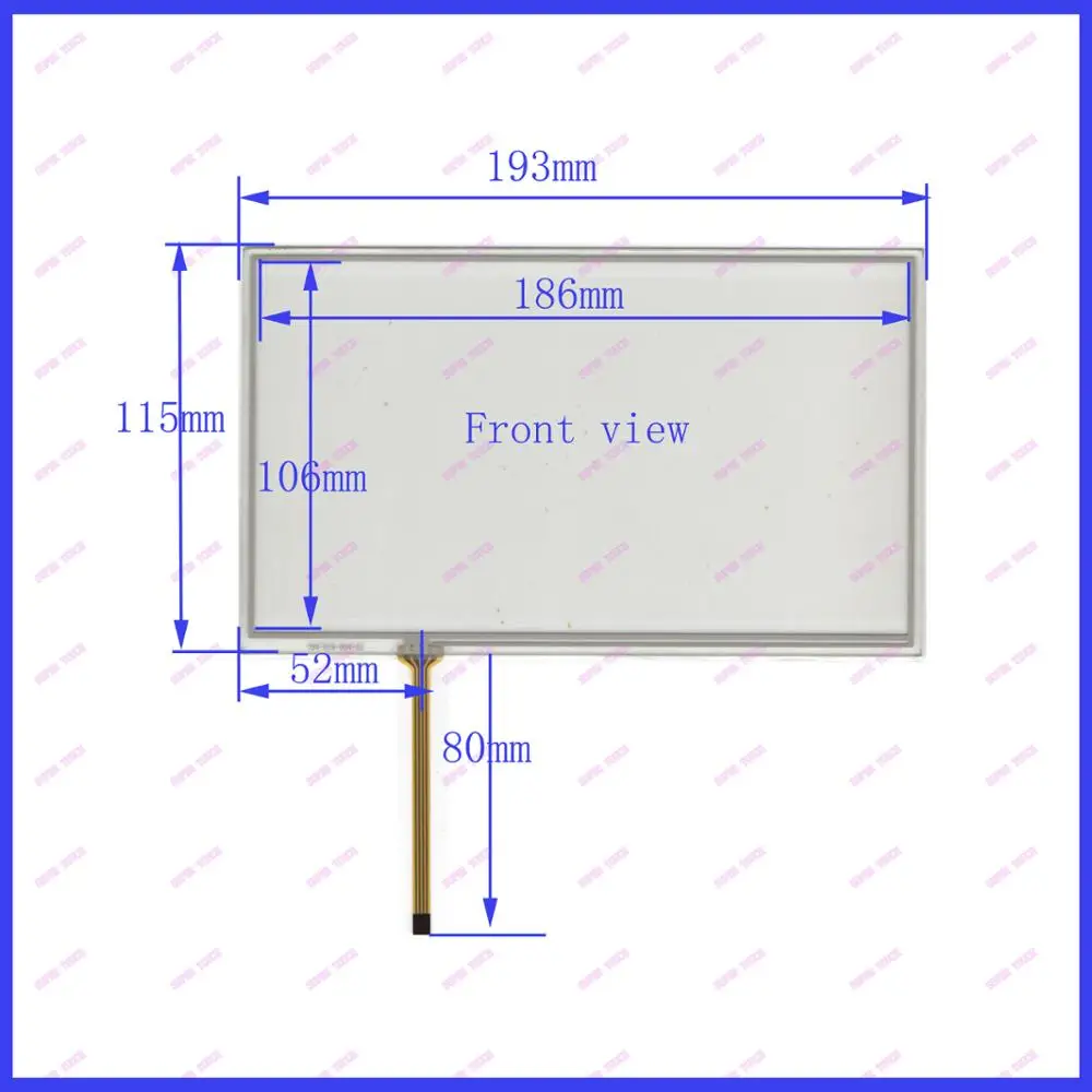 8 inch 193*115 DVD vehicle navigation screen handwriting screen four wire resistive touch screen universal