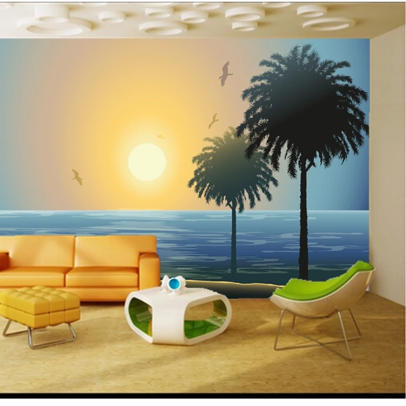 

Custom children wallpaper. Hand-painted sea for children's room living room TV backdrop waterproof papel de parede