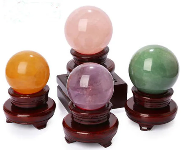 Natural crystal ball topaz crystal powder crystal white crystal amethyst implied meaning lucky money transparent wind water ball