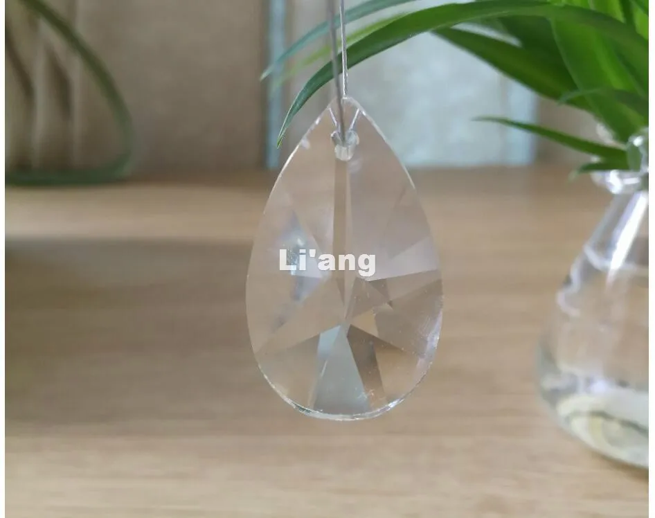 

Free Shipping 50pcs/Lot 38mm Pear Shape Crystal-Drops-For-Chandeliers Glass Suncatcher Prism Pendant Home Decoration Droplets