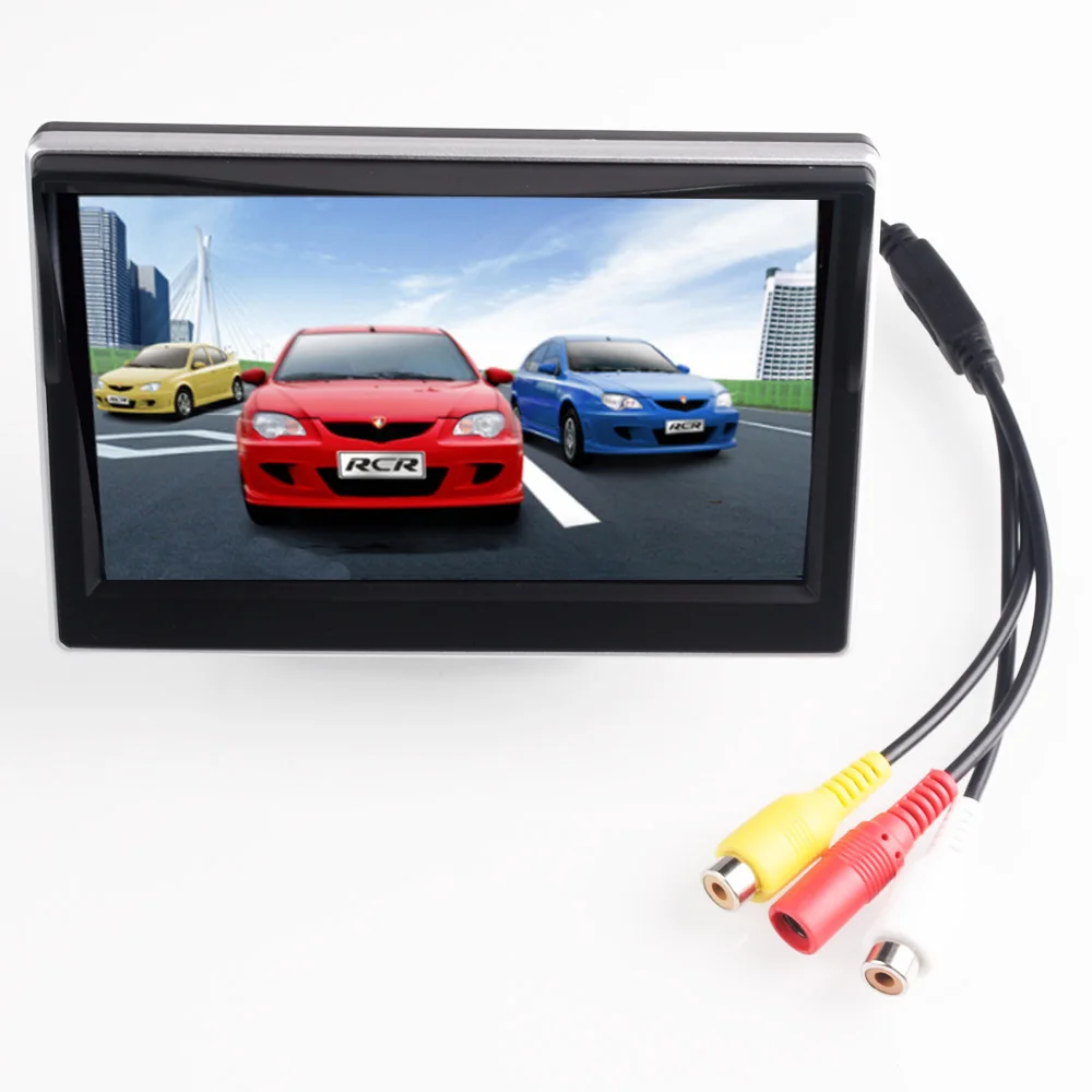 5.0\'\' Car LCD TFT Color Monitor Screen For Car Reverse Rearview Camera Support NTSC/PAL Video System LCD Monitor