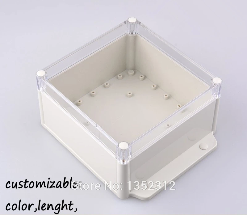 One pcs 204*166*91mm plastic waterproof box abs junction case weatherproof distribution box IP68 DIY project box with belt ears