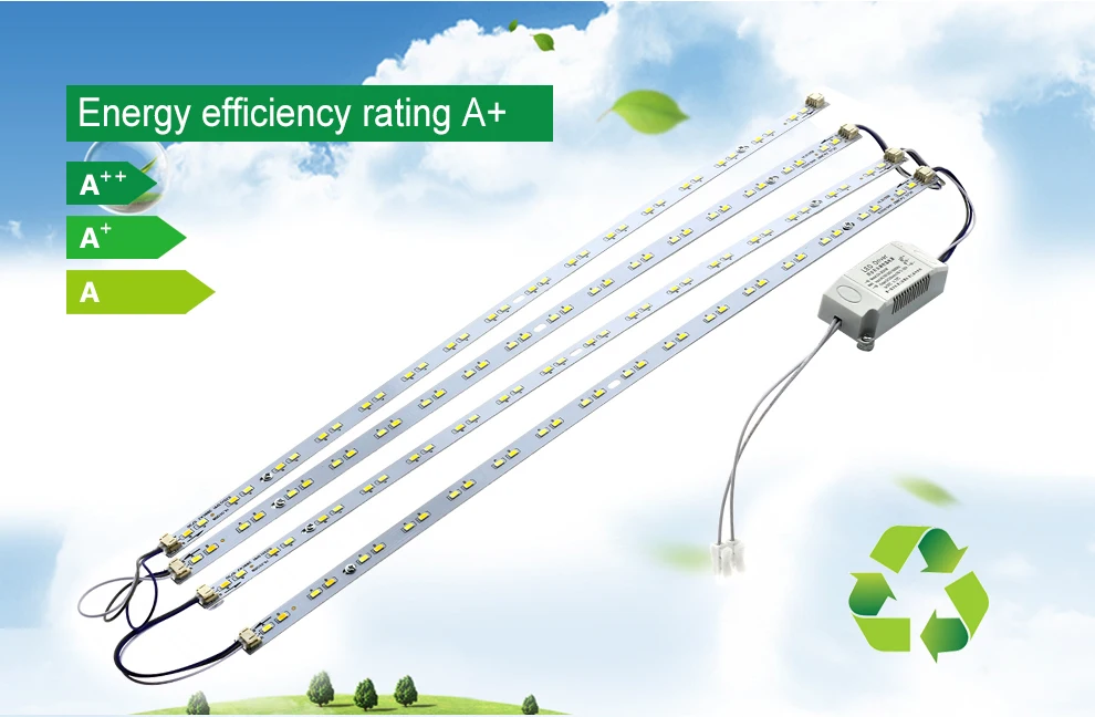 LED Tube Ceiling Light Module Source 32W 40W 24W 18W 5730 LED Bar Lamp Replacement 220V With Magnet Holder and Driver