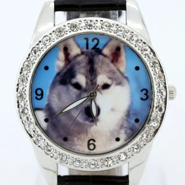 인기 여자 아이 어린이 시계, 라인석 꽃 가죽 스트랩 손목 시계, 학생 만화 쿼츠 시계, 여성 시계