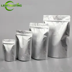 50 pezzi sicuri ad angolo rotondo stand up foglio di alluminio sacchetto di imballaggio a chiusura lampo richiudibile snack caffè sacchetti di immagazzinaggio regalo a prova di luce