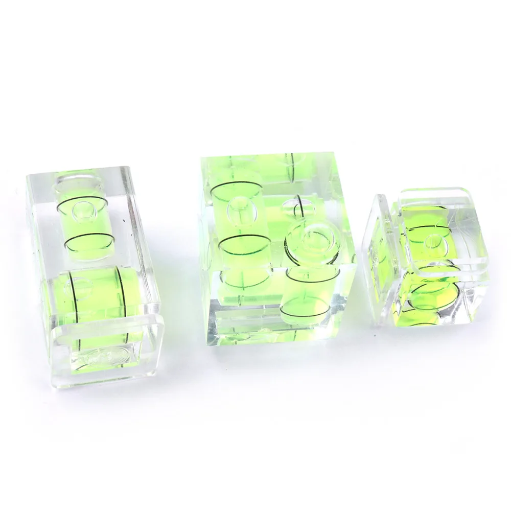 Hot Sale 1pc One/Two/Three-dimensional Spirit Bubble Level Green Acrylic Level Bubble For Camera Level Measuring Instrument Tool