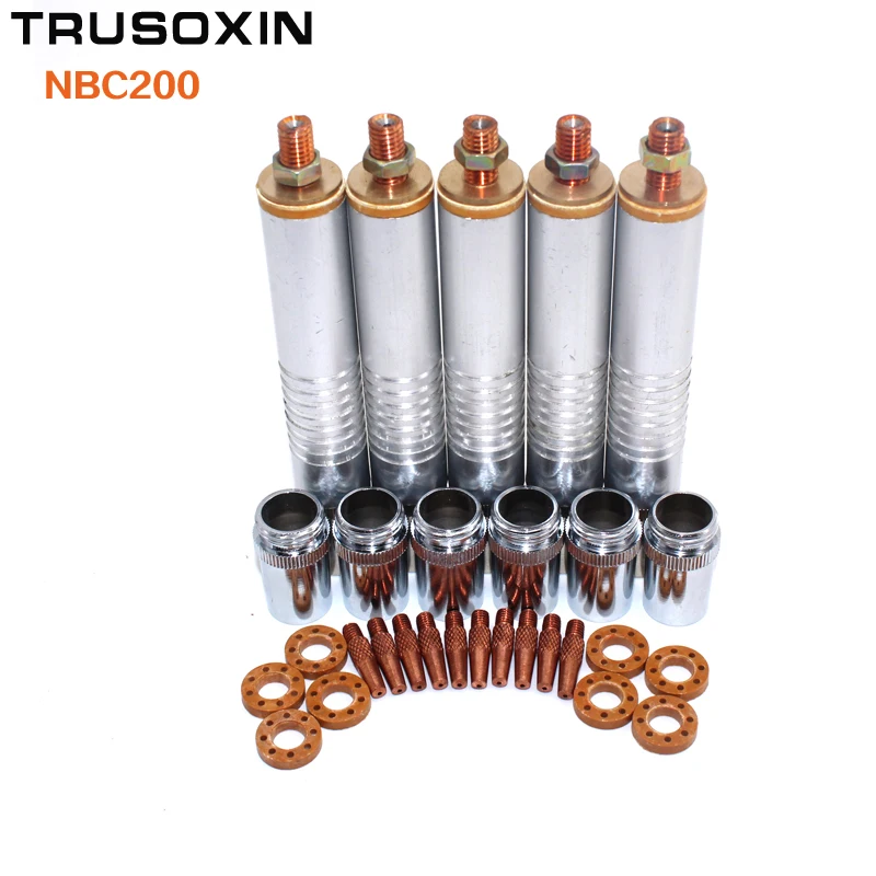 Welding machine parts NBC200 spool gun torch head tube barrel welding tips shield cups gas ring for MIG MAG NBC welding machine