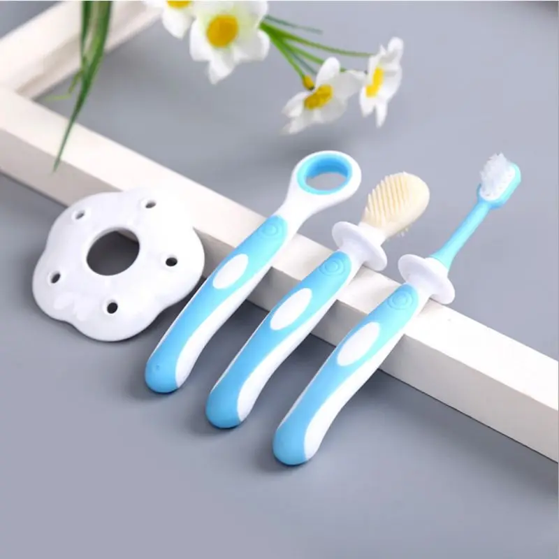 D7YD Kids Toothbrush Tongue Scraper Cleaner Set Easy-to-Grasp Handles and Brush Plastic Dental Scrapers