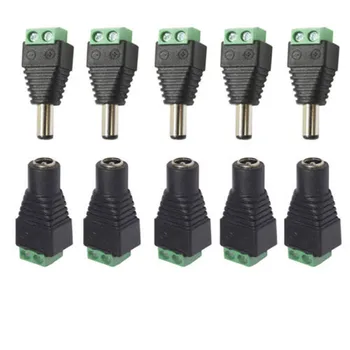 5 Set CCTV Cameras 2.1mm x 5.5mm Female Male DC Power Plug Adapter DC Power Female Plug Jack Adapter Connector Male Plug Socket