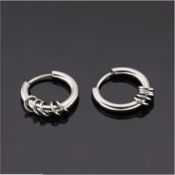 HE23 Titanium 2.5 LineHoop Earrings Circle 8/10/12/14/16/18/20mm 316l Stainless Steel Earring IP Plating No Fade Allergy Free