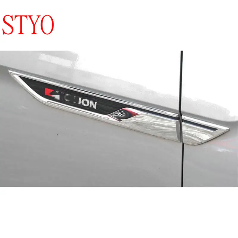 STYO Car ABS Chrome Side Wing Fender Air Guide Vents Frame Cover Trim for VW Atlas Teramont 2017 2018