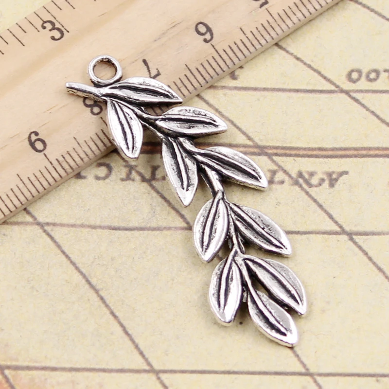 10 sztuk Charms gałązka oliwna wianek 52x23mm tybetański srebrny kolor wisiorki antyczna biżuteria Making DIY Handmade Craft