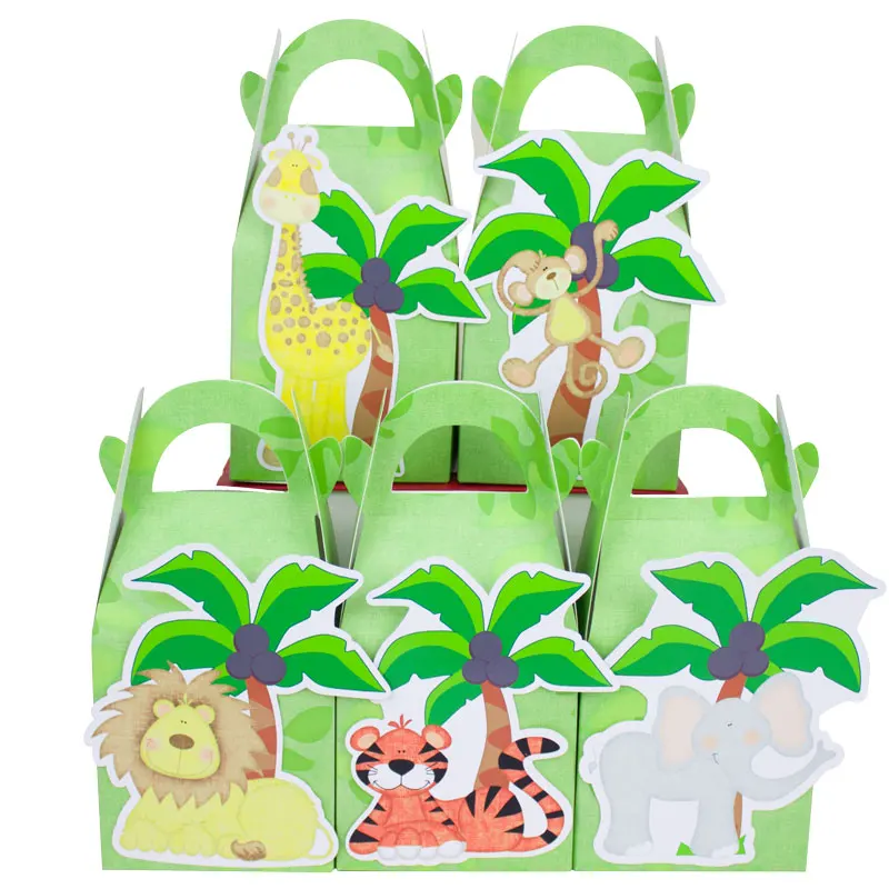 In the Jungle Favor Box Candy Box Gift Box Cupcake Box Boy Kids Birthday Party Supplies Decoration Event Party Supplies