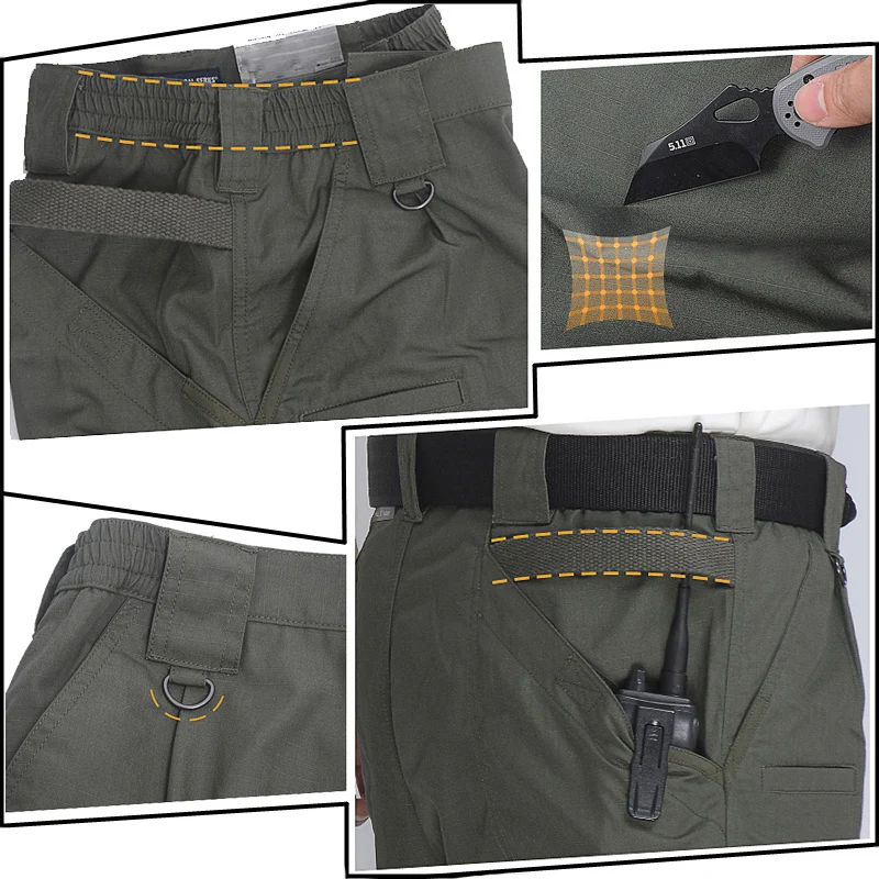 Mege-Calça Cargo Casual Masculina Sólida Multi-Bolsos, Calças Táticas do Exército, Roupas de Marca, Ripstop, Militar, Resistente ao Desgaste