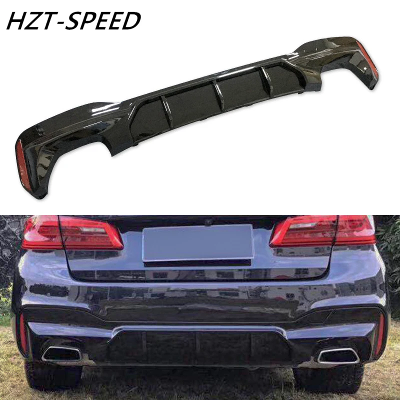 M Style Carbon Fiber Car Protector Rear Bumper Lip Diffuser For BMW 5 Series 528Li 530Li G30 M5 Tuning 2017 Up