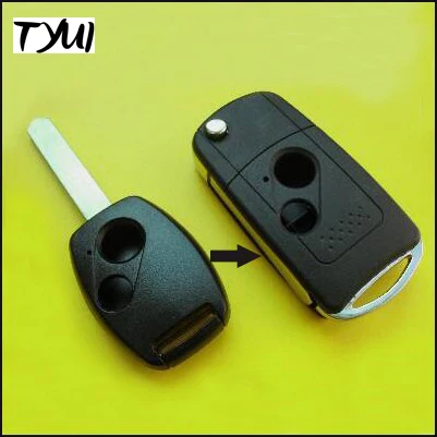 

PREISEI 10pieces/lot 2 Buttons Key For Honda Car Remote Flip Modified Key Blanks Custom Fobs Replacements