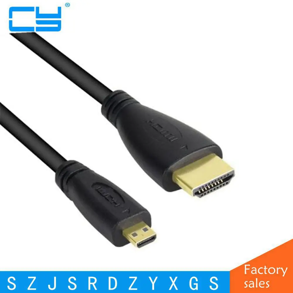 

HD-compatible Cable 1M 1.5M 3M 5M Micro HD to HDTV Male to Male 1.4v 3D Adapter Convertor free shipping