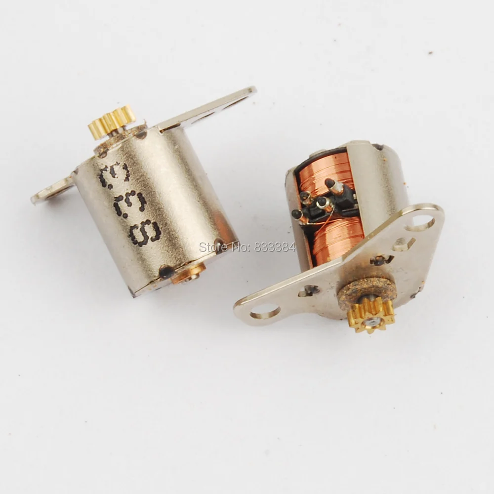 20pcs dia 3-5V dc 4 Wire 2 Phase Micro stepper motor with copper gear step angle 9degree