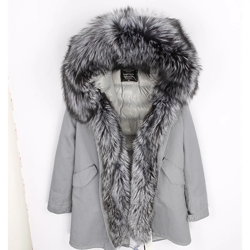 MAO MAO KONG 2020  winter jack Fashion winter Women\'s 95% white duck down jacket long down Lining coat real FOX fur Hooded Parka