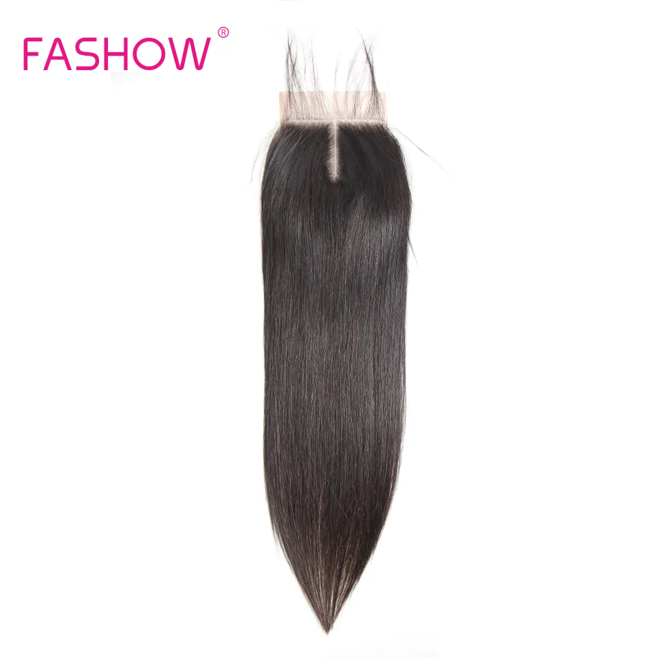 

Fashow Hair Indian Hair Lace Closure 4x4 Swiss Lace With Baby Hair Pre Plucked Natural Hair Line Human Hair Remy Hair Closure