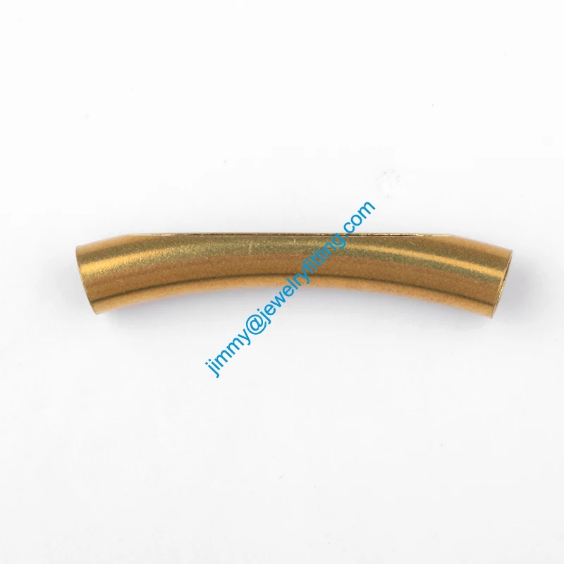 

2013 New Jewelry findings Raw Brass opened Bent Tubing tube spacer tube beads for bracelet 7*42mm