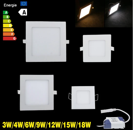 

3W 4W 6W 9W 12W 15W 25W AC85~265V Cold white/warm white LED Ceiling LED Downlights Square Panel Lights Bulb SMD32835