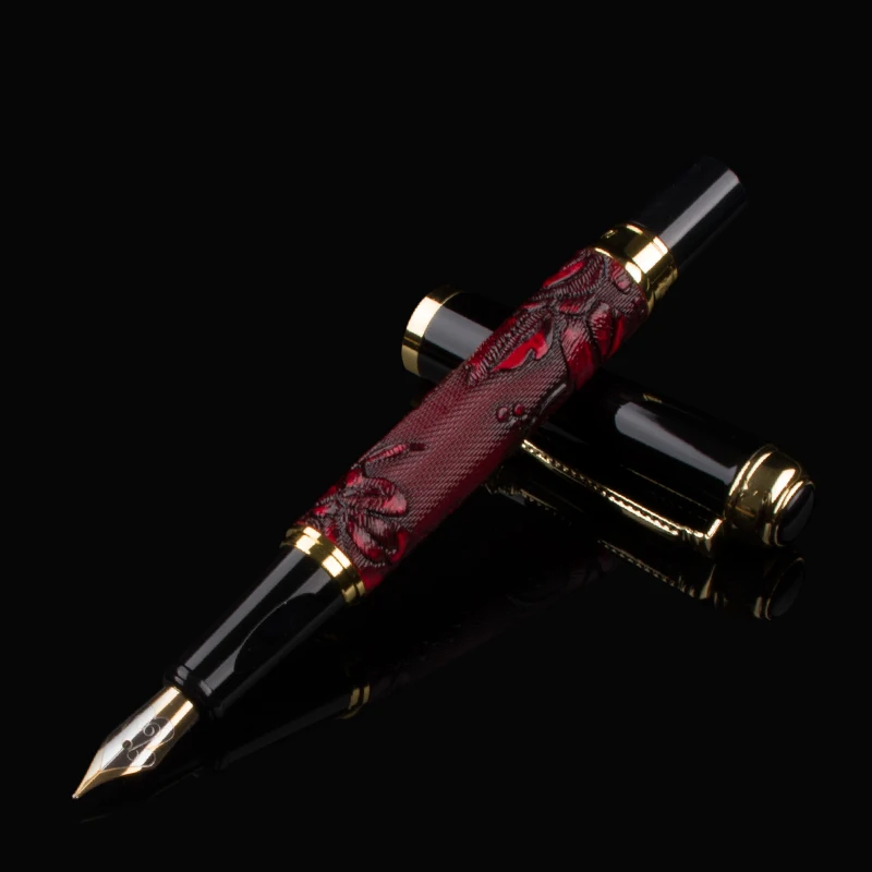 

Luxury Eastern Dragon Design Fountain Pen Flower Pattern DIKA WEN Brand Business Office Gift Ink Pens School Writing Supplies