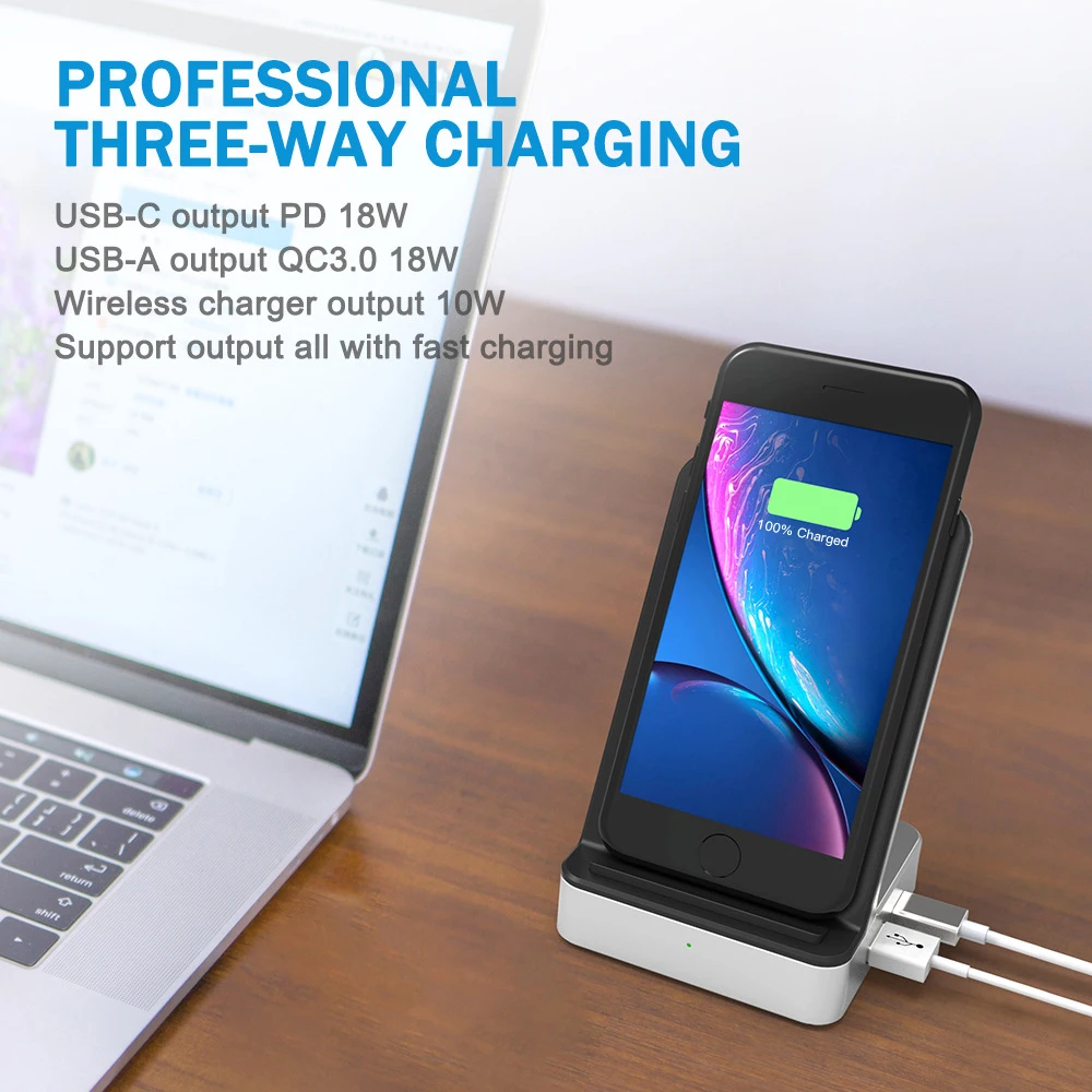 Wireless Charger Stand For IPhone 12 13 Pro Max 11 XS XR Samsung Galaxy ZFlip 3 S21 Ultra S20 Fe 18W USB PD QC 3.0 Fast Charging