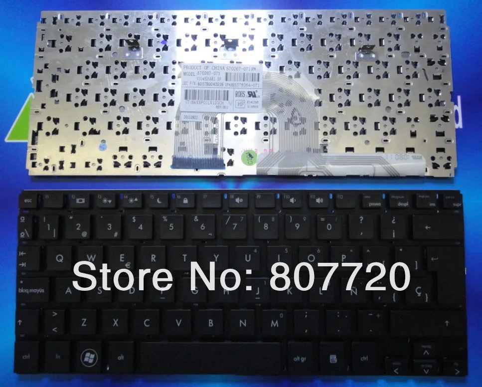 Free  shipping  100% new Spain  keyboard 570267-071,578364-071 forHP Mini 5101 5102 5103 5105 5100.