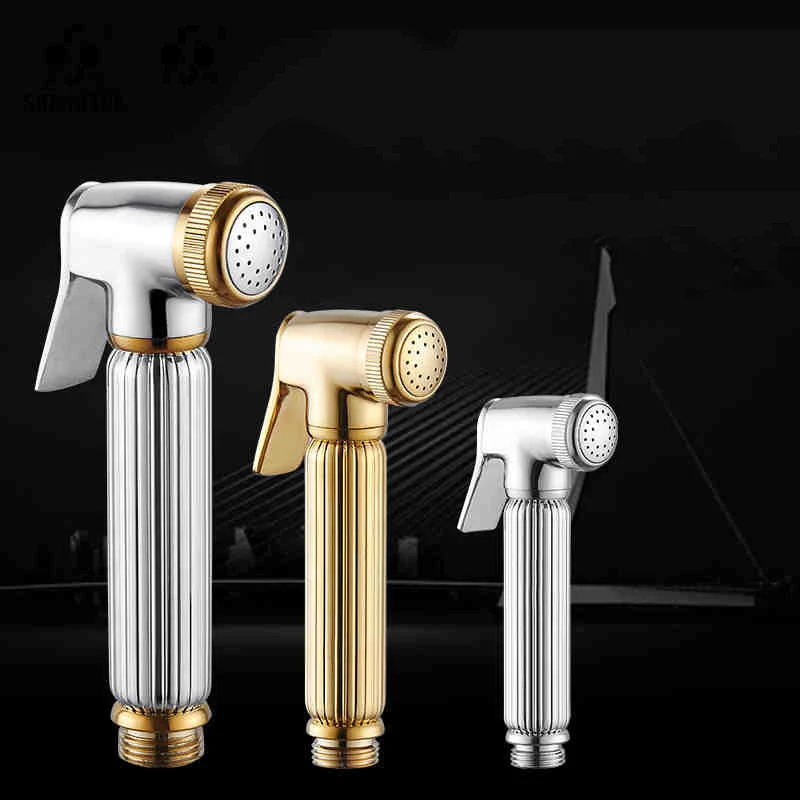 Bidets Faucet Sprayer Solid Brass Chrome Silver Handheld Toilet Bathroom Bidet Garden Faucet Bidet Head Pet Shower Spray 0223