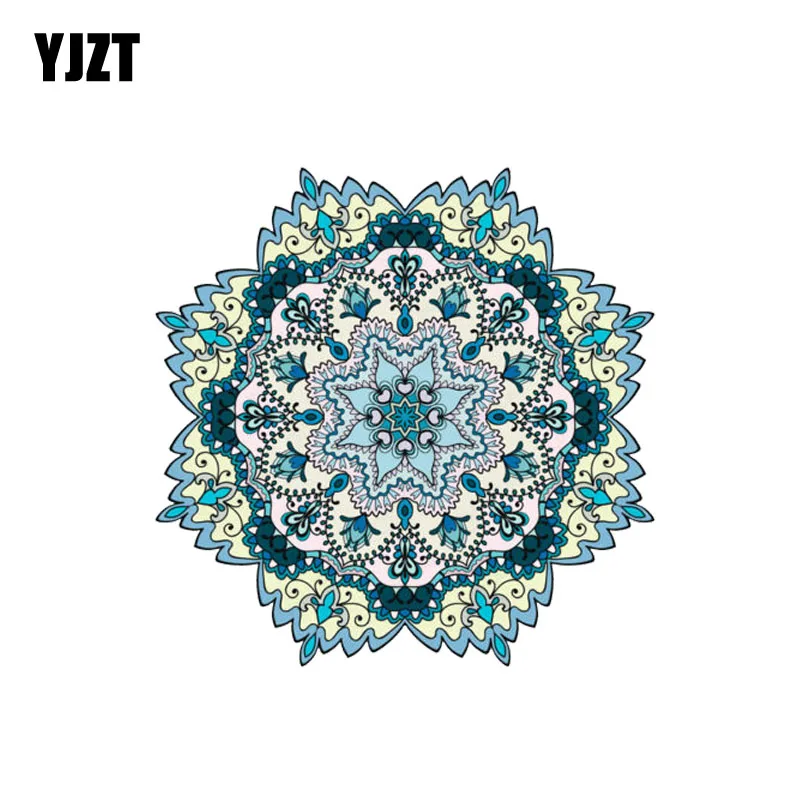 YJZT 9.6CM*9.6CM Car Accessories Mandala Ornament PVC Reflective Body Car Sticker 6-2248