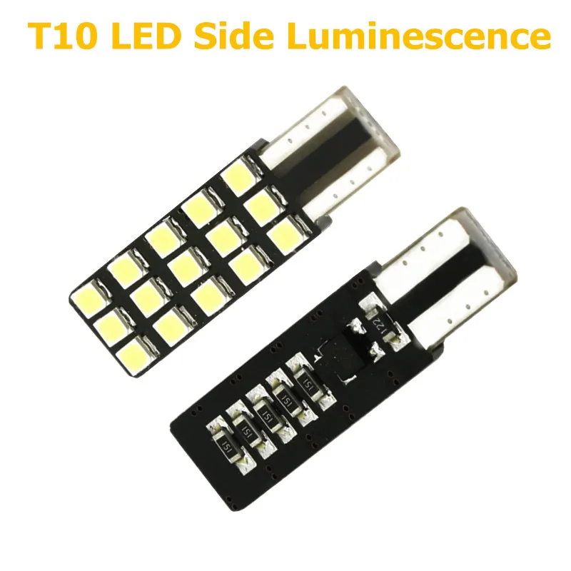 1pcs w5w T10 Led Bulbs Super Bright Cree LED Chips 15SMD Canbus 501 car light source led DRL interir light Instrunment Lights