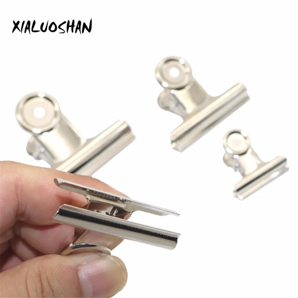 10 Pcs Metal Bill Clip Silver Bulldog Clip Stainless Steel Ticket Clip Stationery Bills Metal Clip Office School Supplies