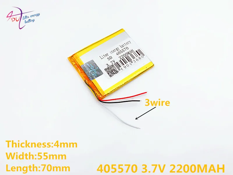 

3 line 405570 3.7V 2200mah 385569 405568 Lithium polymer Battery For DVD GPS Tablet PC Digital Products 355570