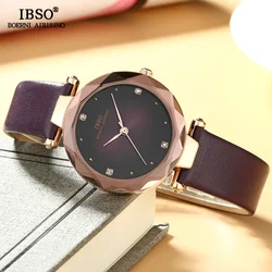 IBSO Brand Luxury Women Wrist Watches Leather Strap Montre Femme Fashion Ladies Quartz Watches For Women Relogio Feminino Clock