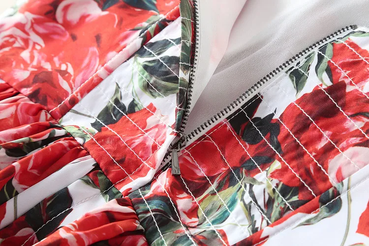 デザイナー滑走路ドレス高品質 2025 新しい夏の女性のストラップ花柄プリントカスケードフリルカジュアルドレス SAD313N