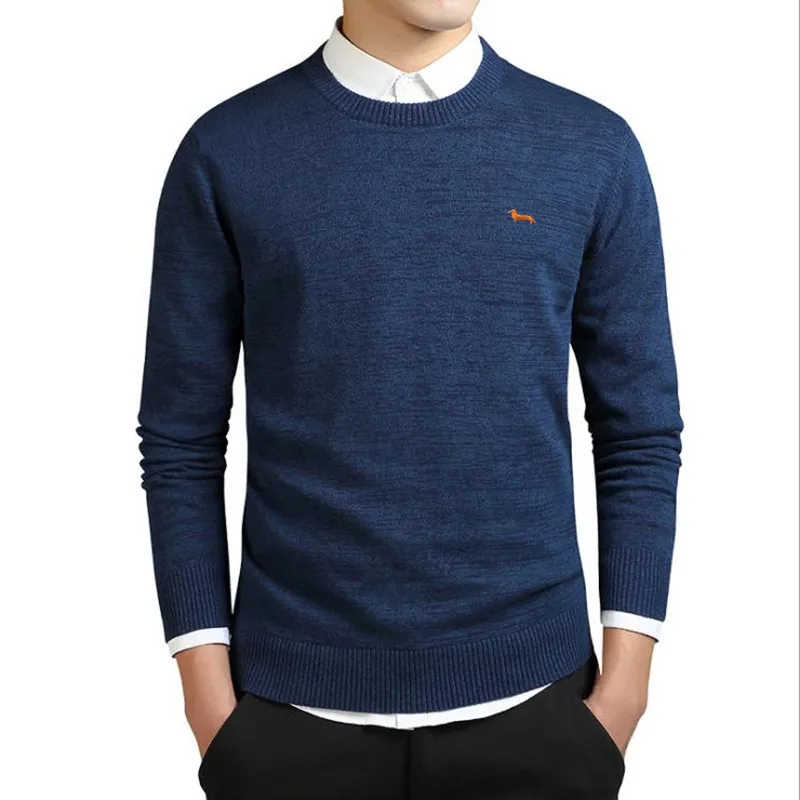 New Spring Autumn Fashion Casual Knitted Sweater Mens Harmont 100%cotton solid pullover men Blaine O-neck slim fit sweaters