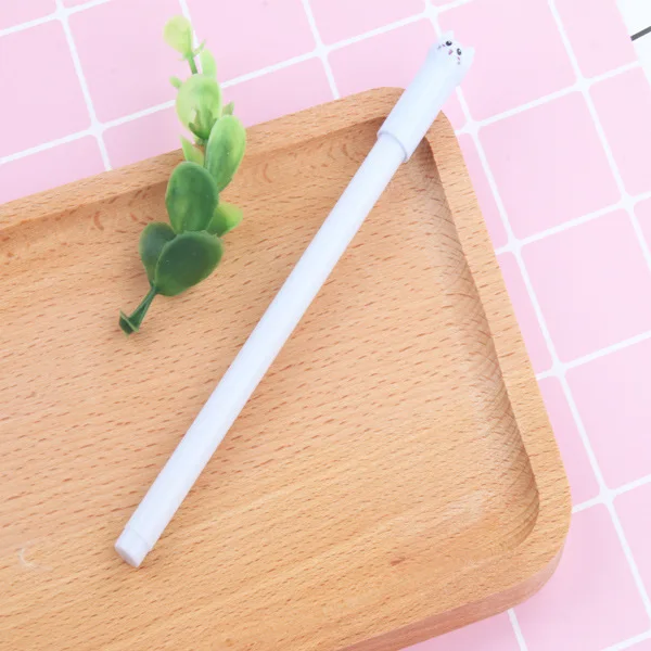 100 PCS Creative South Korean Stationery Learning Supplies Cat Pen Hat Style Neutral Pen Black Primary Secondary School Supplies