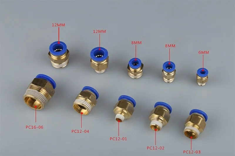 جديد 30 قطعة BSPT 6 مللي متر إلى 1/8 "هوائي موصلات الذكور مباشرة بلمسة واحدة تركيبات PC6-01