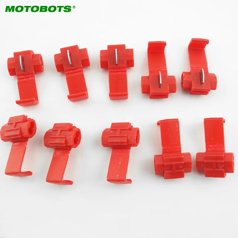 MOTOBOTS 50Pcs Red Scotch Lock Wire Connectors Quick Splice Terminals Crimp Electrical #AM2313