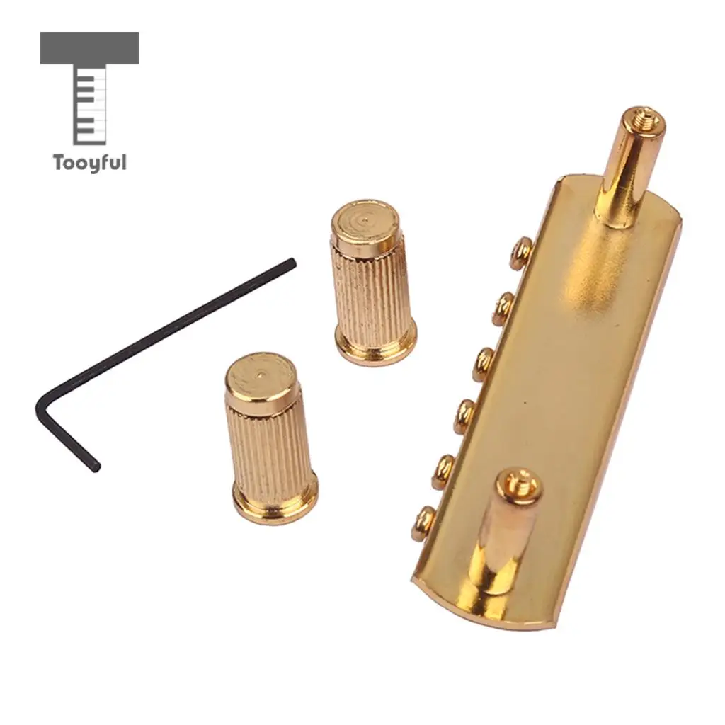 Tooyful Guitar Bridge W/ Thimbles & Allen Wrench for Jazzmaster Jaguar Mustang Gold