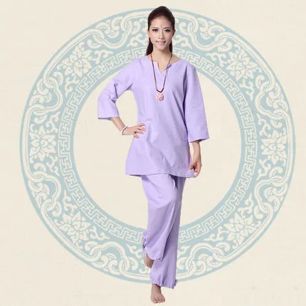 New Lady Loose Cotton Women Yoga Clothes Autumn Yoga Dance Clothing Suit Female Meditation White Purple Rose M-XXL