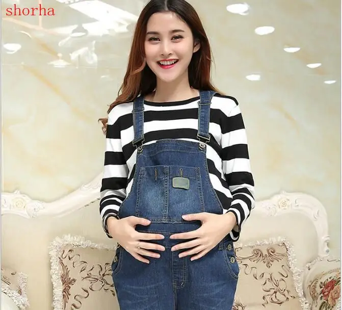 New Autumn and winter pregnant women denim bib pregnant women denim bellies trousers pregnant women jeans strap trousers