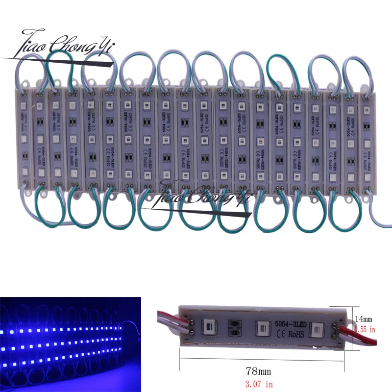 

20PS/lot 5054 3 LED Module IP65 Waterproof DC 12V Super Bright Lighting Light Double Sided Adhesive Anti-static For Ad Design