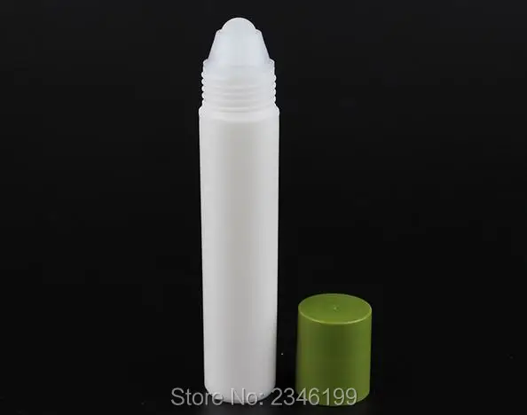 20ML 20G White Plastic Roll on Bottle with Glass Bead Metal Steel Bead,Eye cream bottle,Cosmetics Sample Packaging,30 Pieces/Lot