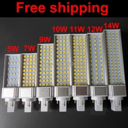 Real power g24 led 2 pins g24d-1 g24d-3 g24d-3 pl bulb Lamp 5W 7W 9W 10W 11W 12W 14W SMD5730 5050 2835 AC85-265V 110V 220V