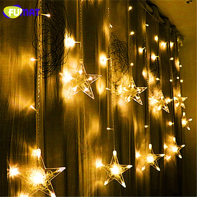 

FUMAT LED Flash String Lights Stars 2m*1m 100PCS LED AC110/220V Fairy String Lights Garden Indoor Party Xmas LED String Lights