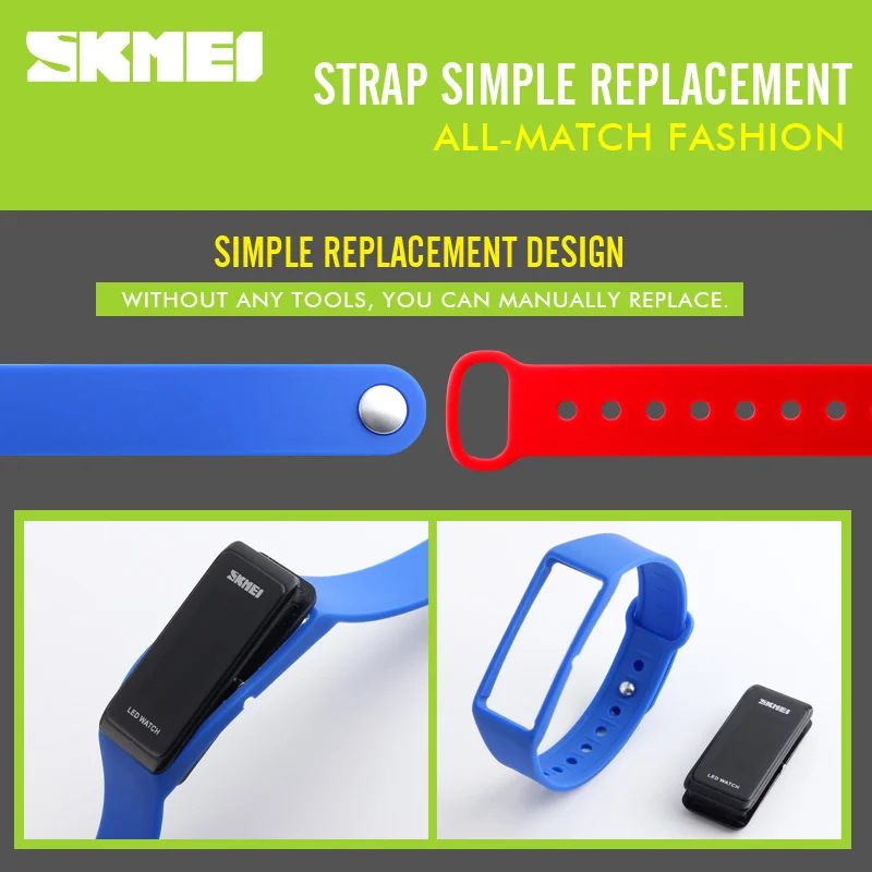 SKMEI LED Simple Women Watch Replacement Strap Ladies Digital Wristwatches Fashion Sport Female Girls Watches reloj mujer 1265