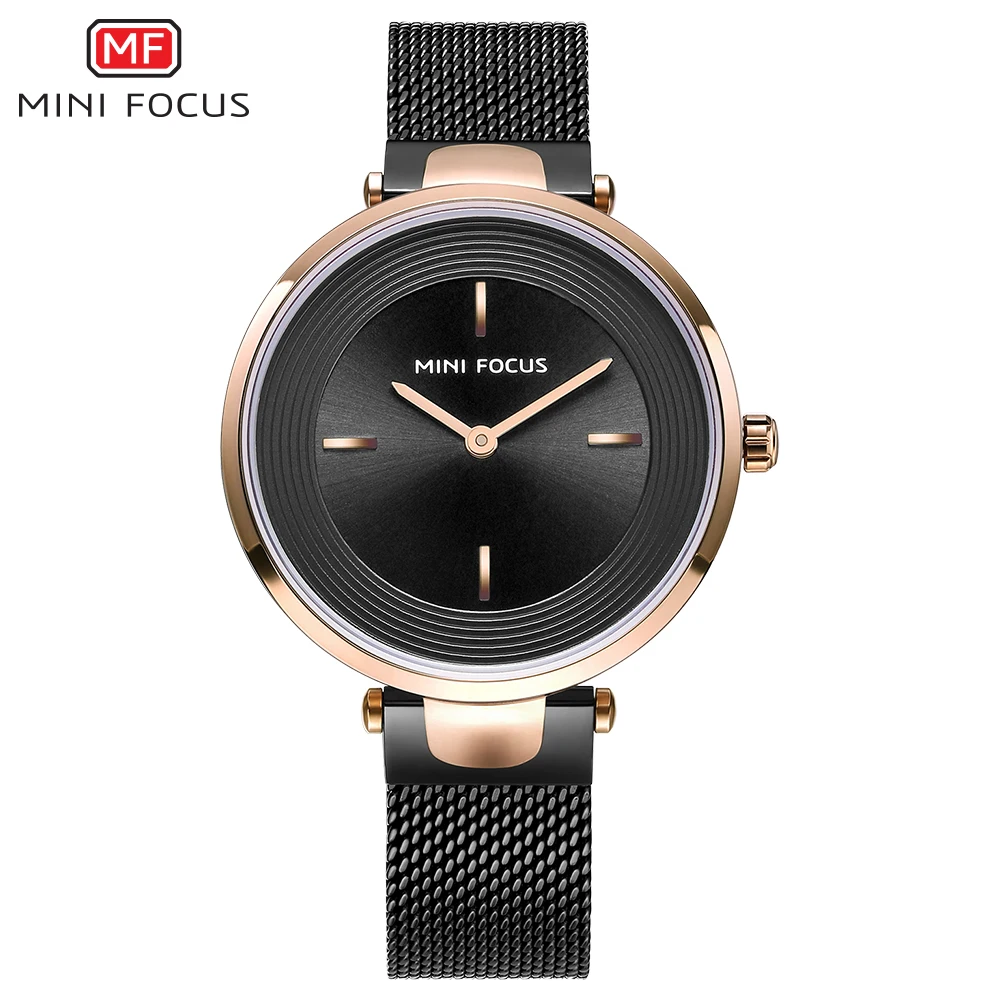 MINI FOCUS Wrist Watch Women Fashion Steel Quartz Watches Ladies Clock Relogio Feminino Ultra thin Dial Creative Ladies Watches