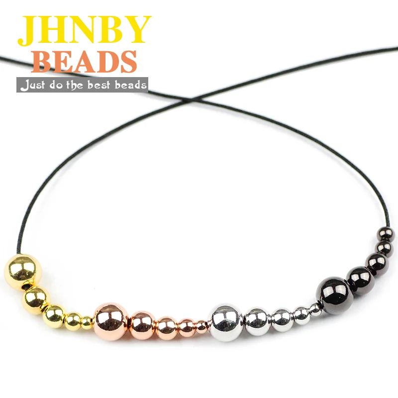 Copper Spacer Beads Ball Gold Color /black 4 Color 3/4/5/6/8MM Metal Round Loose Beads For Jewelry Bracelet Making DIY Findings